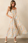 At First Glance Light Orange Embroidered Eyelet Maxi Dress