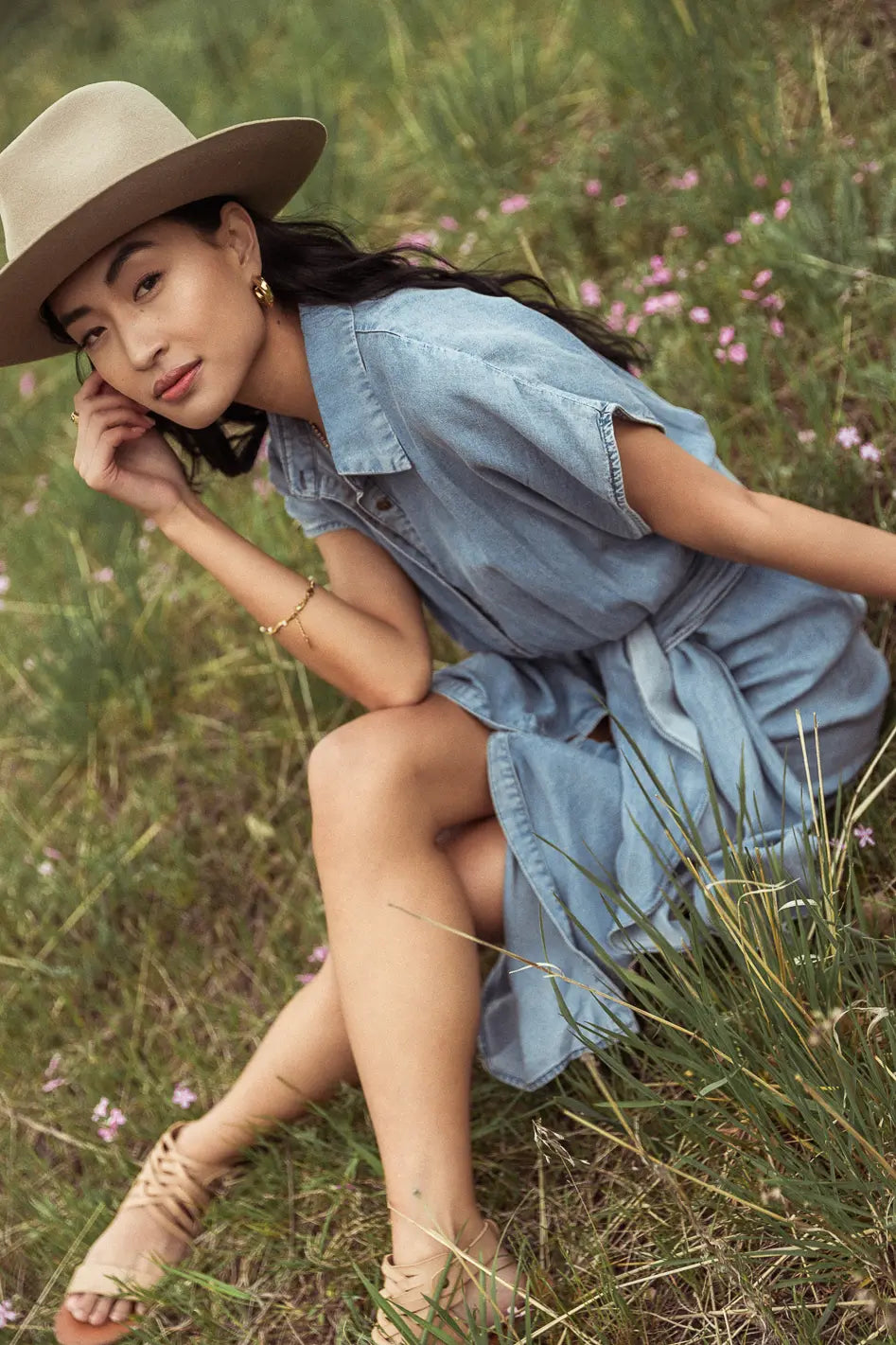 Opal Pleated Midi Dress
