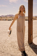 Addey Knit Overalls in Taupe - FINAL SALE