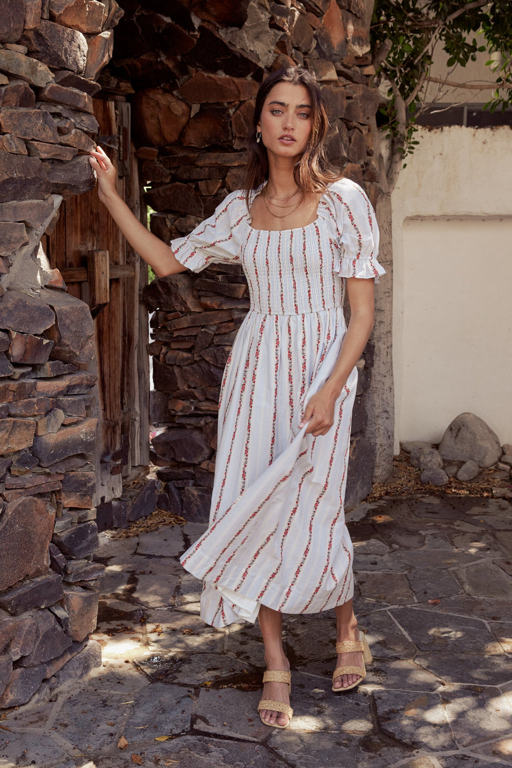 Effie Embroidered Midi Dress