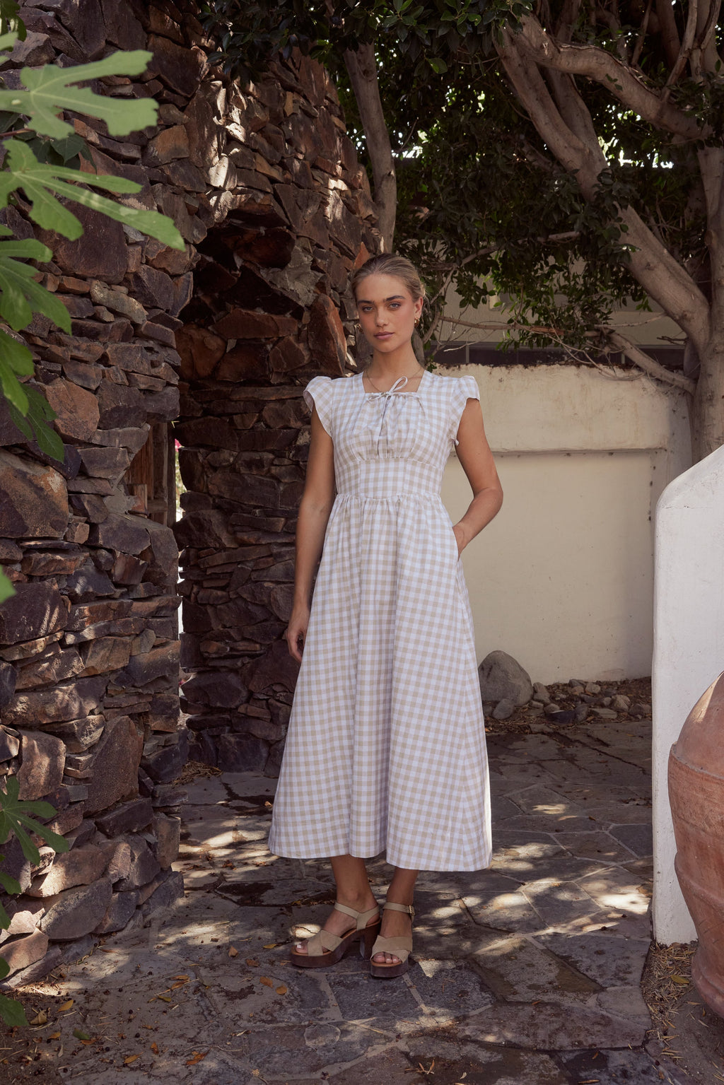 Amani Plaid Maxi Dress