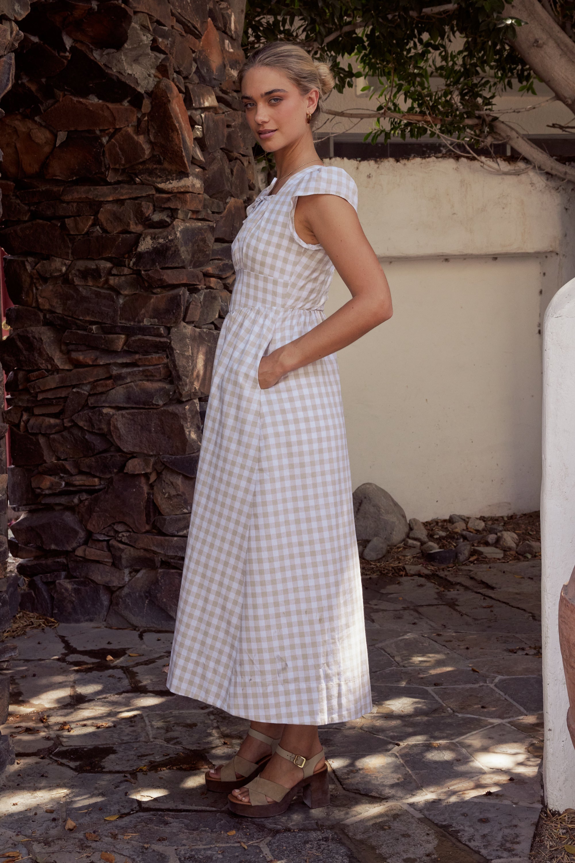 Amani Plaid Maxi Dress