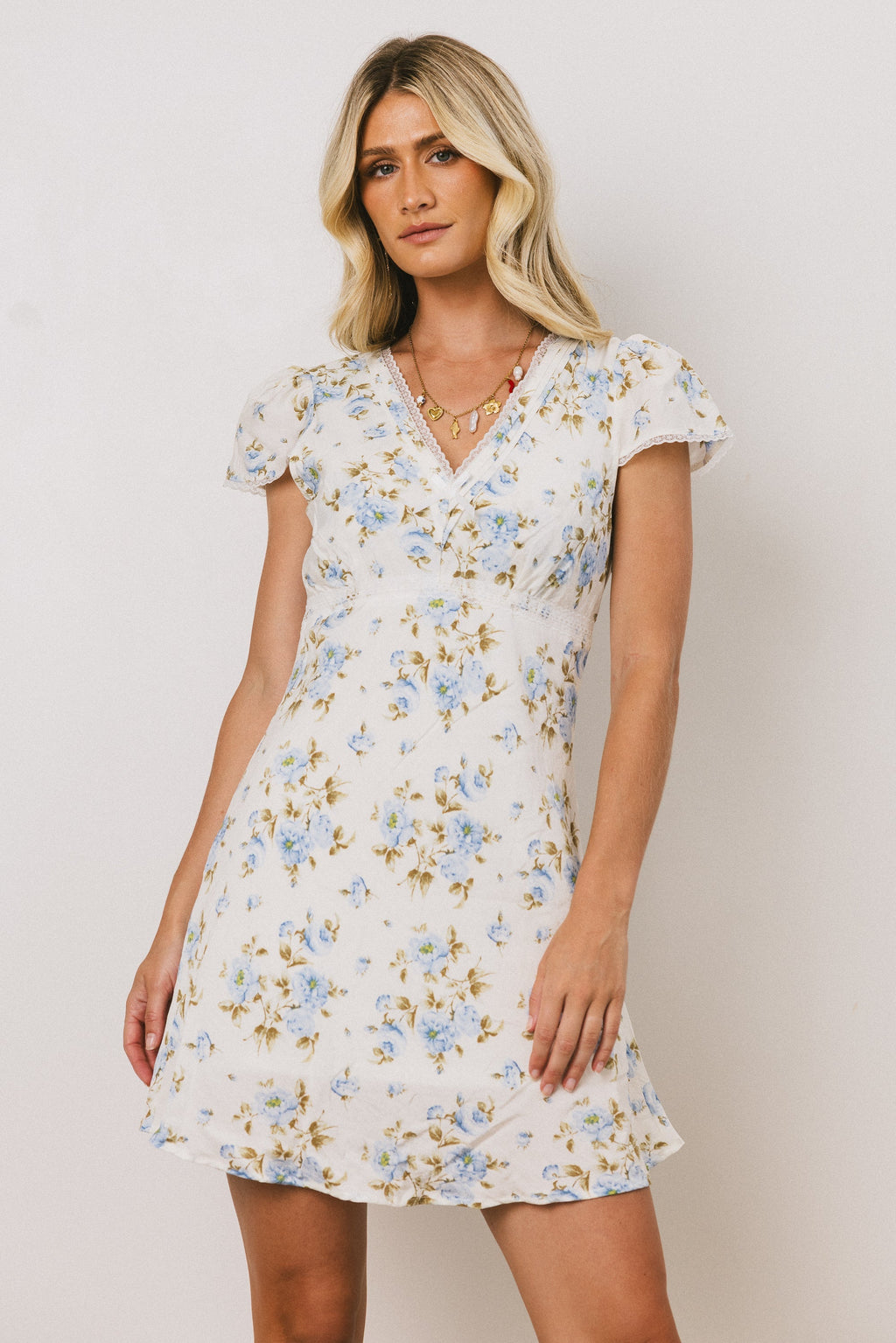 Leo Lace Trim Mini Dress