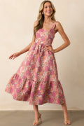 Anything Is Possible Mauve Floral Jacquard Maxi Dress