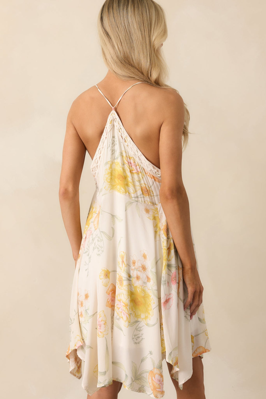 A Reason To Smile Ivory Multi Floral Print Rayon Mini Dress