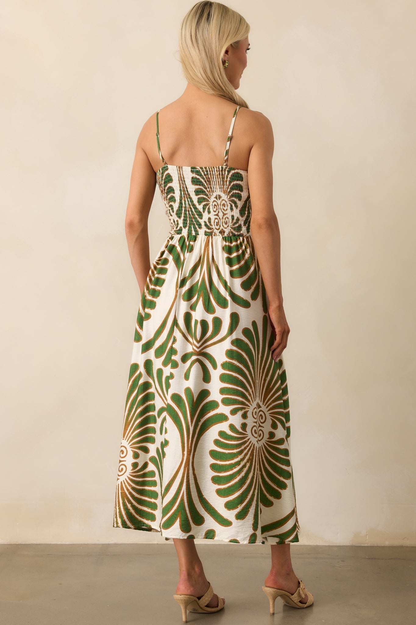 Notes From The Coast Abstract Print Midi Dress