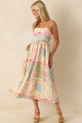 MINKPINK Multi Patchwork Aurora Strappy Midi Dress