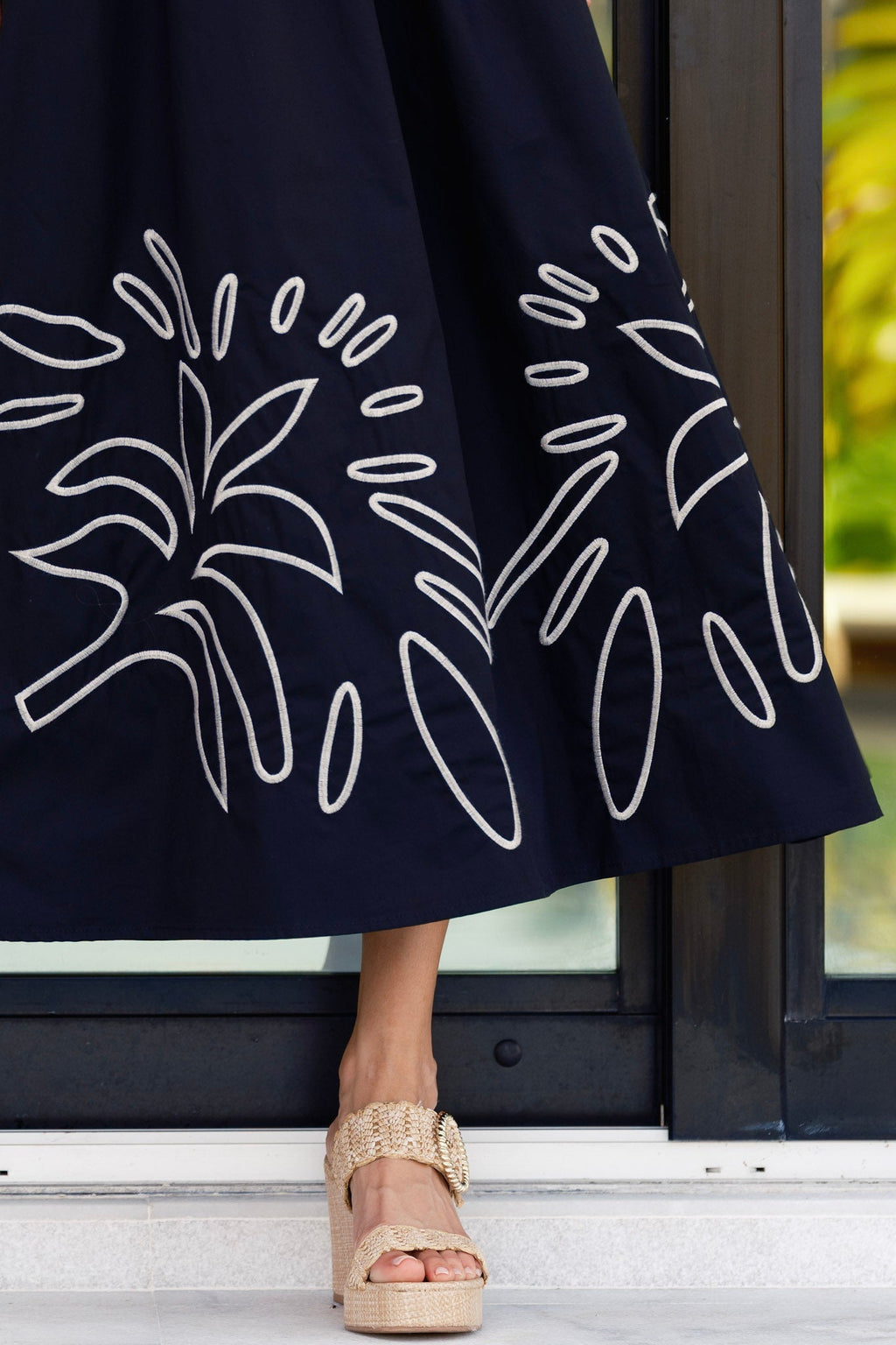 Makes Perfect Sense Black Cotton Embroidered Maxi Dress