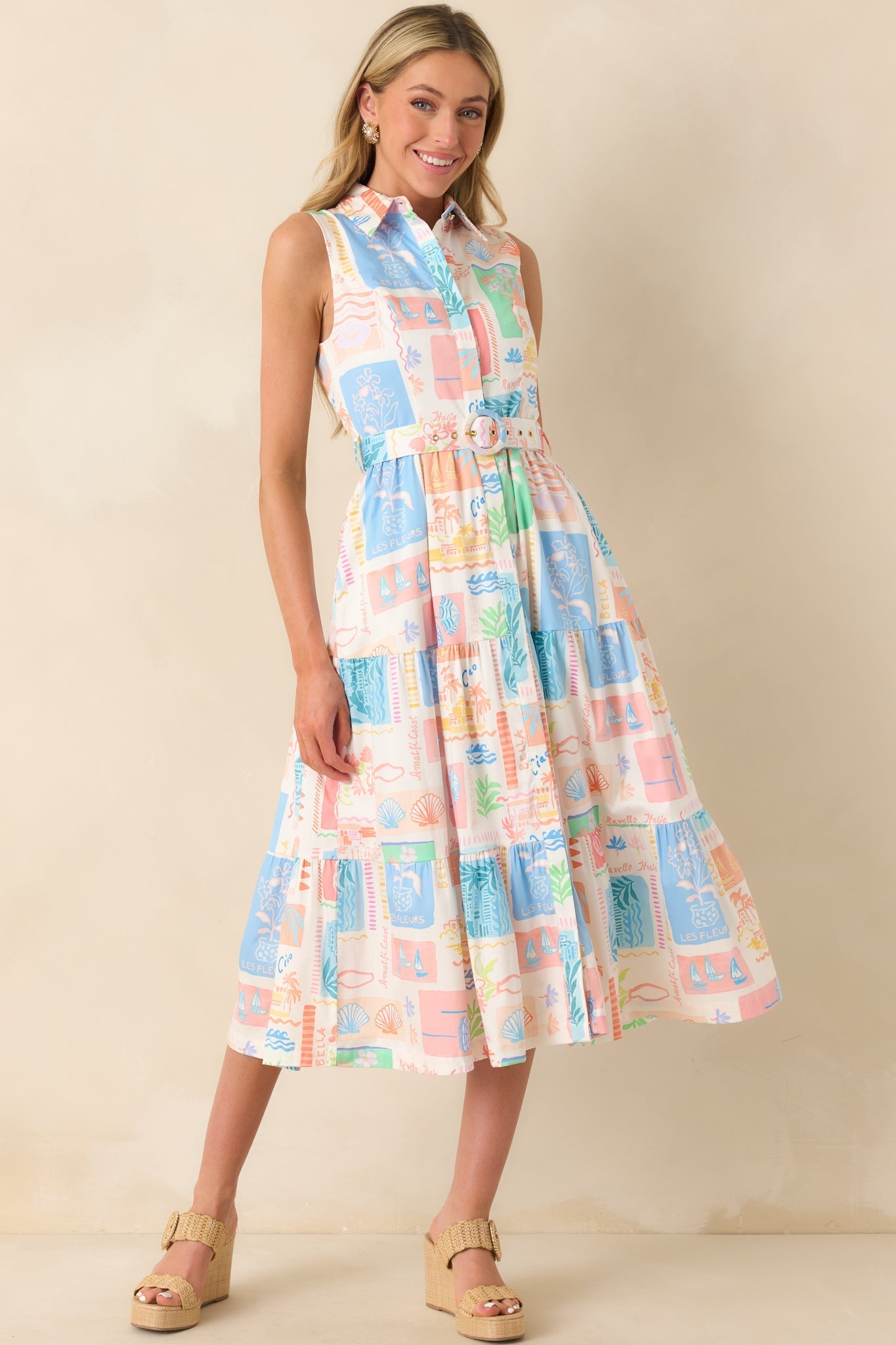 Prosperina Cara Multi Print Cotton Maxi Dress